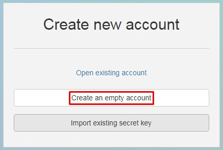 Create an Empty Account